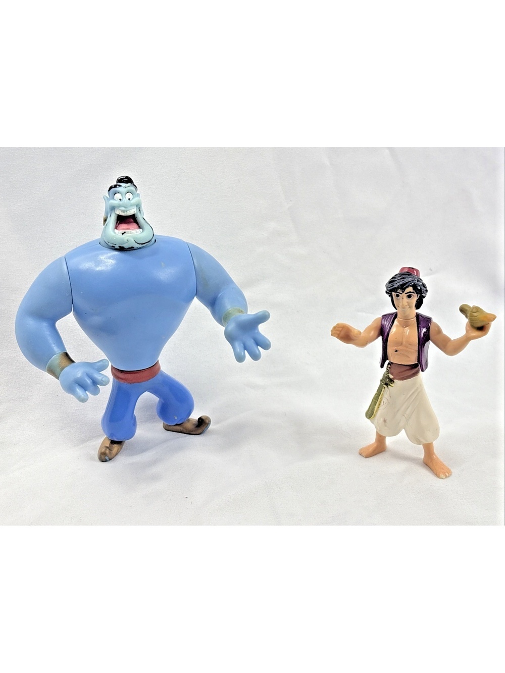 Disney Genie Flip Head and Aladdin Figures Set Vintage 1992 Read